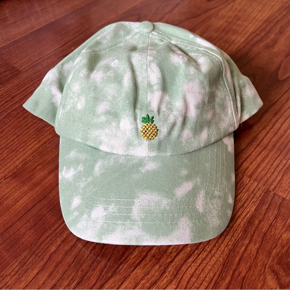 NWT 🍍Pineapple Green & White Baseball Cap - Picture 1 of 8